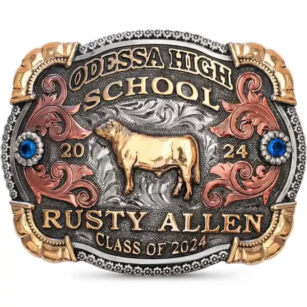 Our Odessa Belt Buckle combines rustic charm with refined details. Featuring our signature berry edge, and beautifully accented with Jewelers Bronze corners, it's a perfect blend of tradition and elegance. Customize it today!